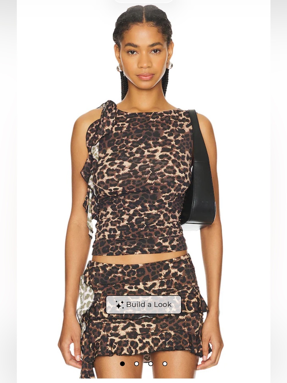 Lioness Rendezvous in LeopardPrint Ruffle Tank Top & skirt matching set L